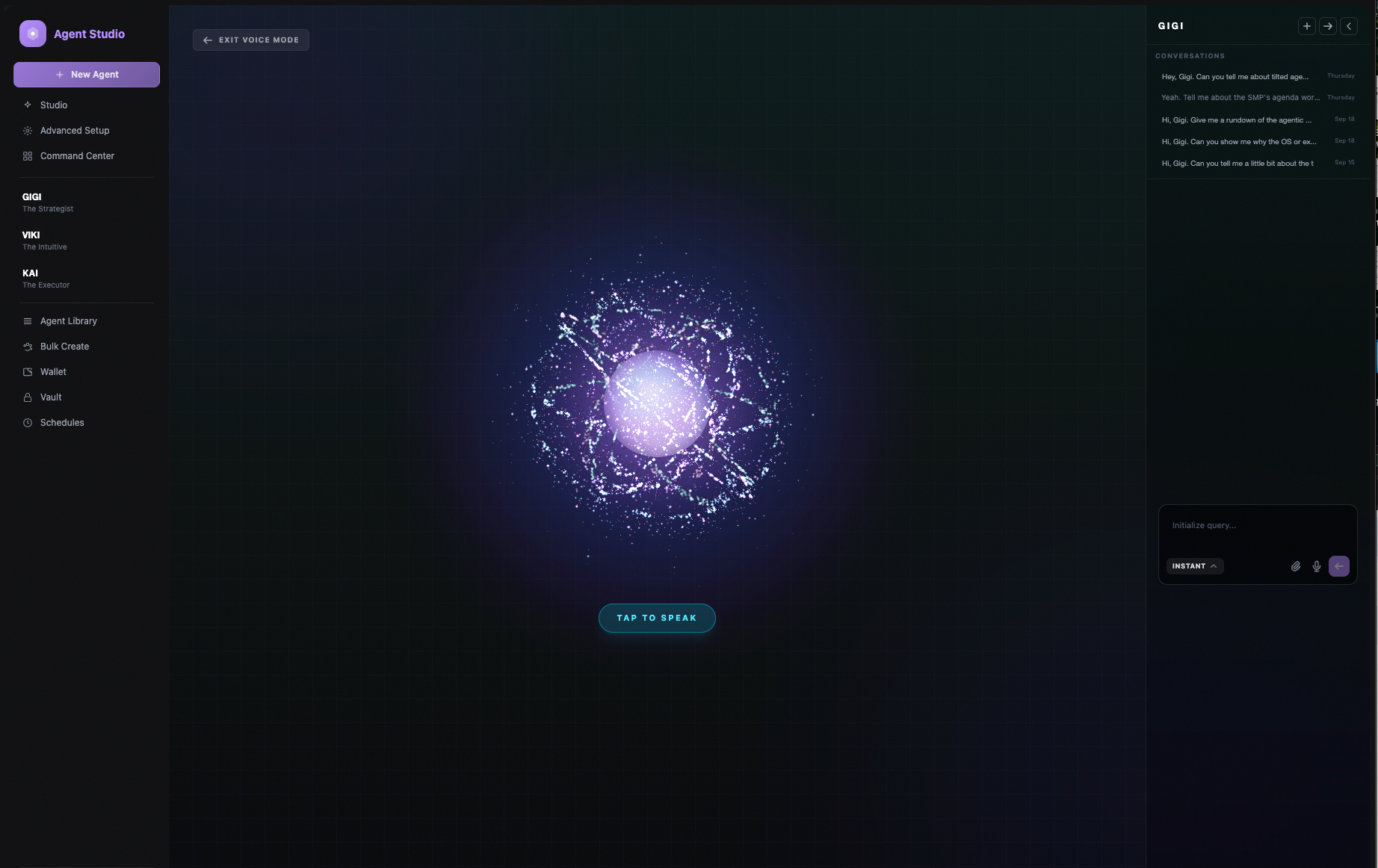 Open Chrome Agent Studio interface